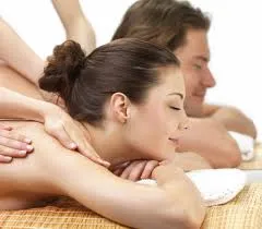 Collage of various massage techniques including deep tissue, Swedish, prenatal, couples, and sports massage
